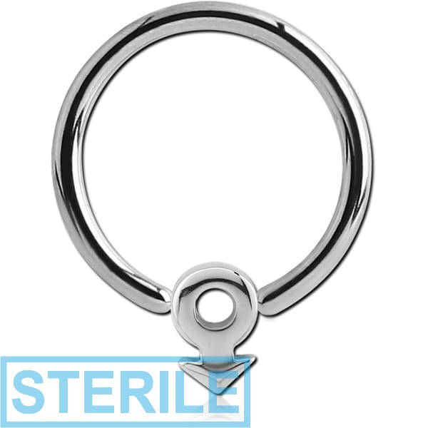 STERILE SURGICAL STEEL BALL CLOSURE RING WITH ATTACHMENT - MALE SIGN