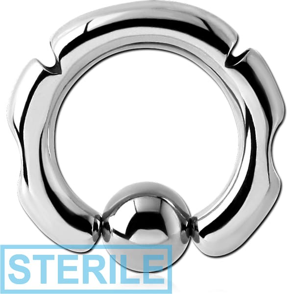 STERILE SURGICAL STEEL DESIGN BALL CLOSURE RING