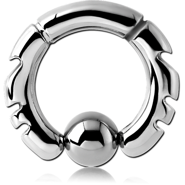 SURGICAL STEEL DESIGN BALL CLOSURE RING
