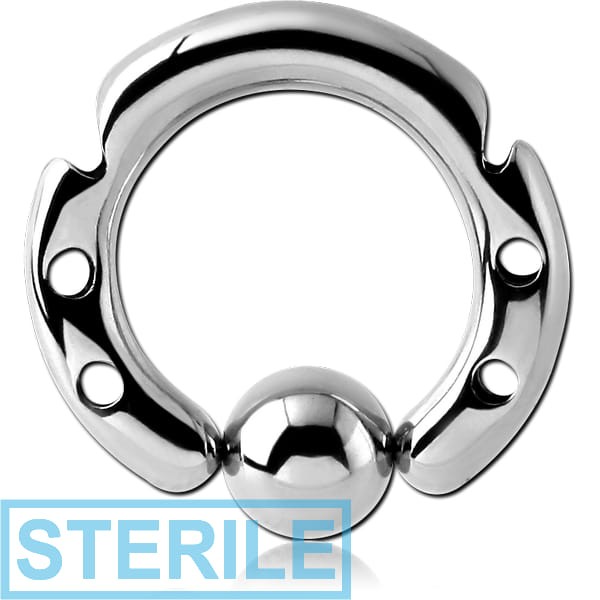 STERILE SURGICAL STEEL DESIGN BALL CLOSURE RING