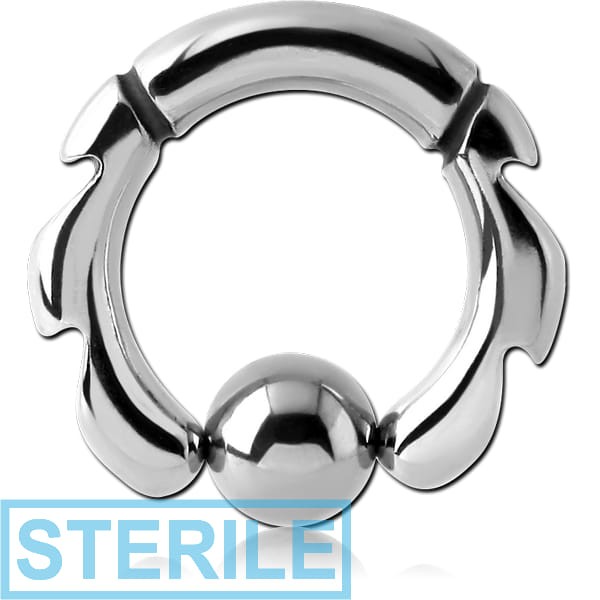 STERILE SURGICAL STEEL DESIGN BALL CLOSURE RING