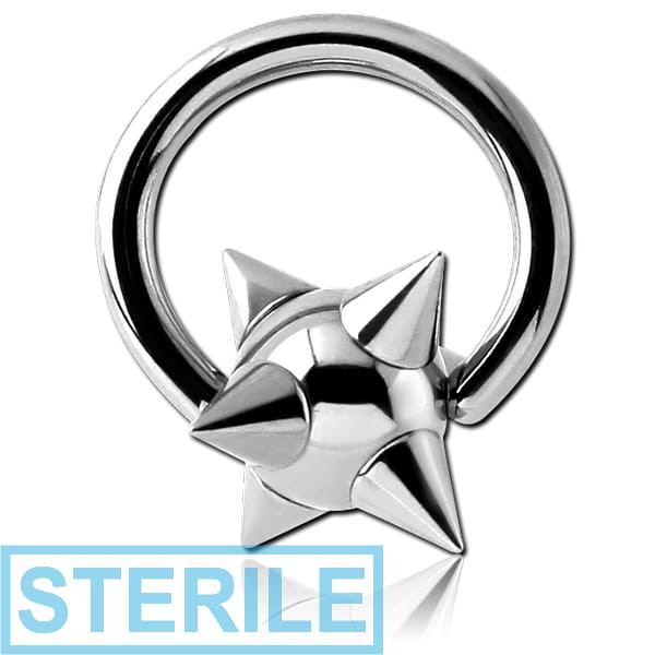 STERILE SURGICAL STEEL BALL CLOSURE RING WITH SPIKEY BALL