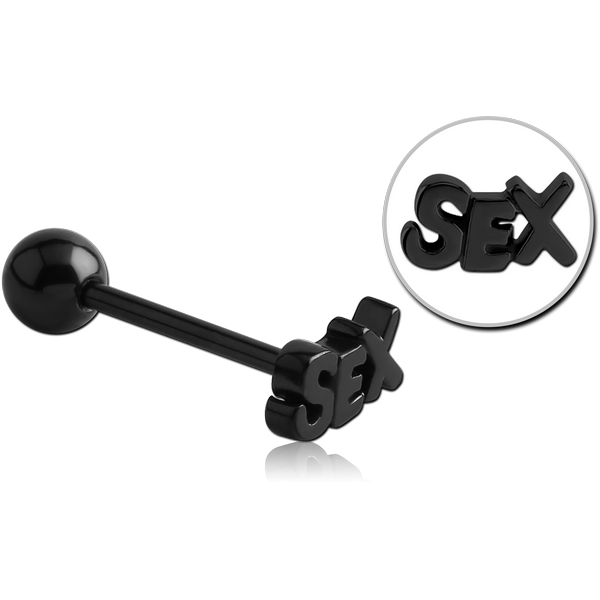 BLACK PVD COATED SURGICAL STEEL BARBELL - SEX