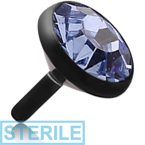 STERILE BLACK PVD COTED SURGICAL STEEL OPTIMA CRYSTAL JEWELLED PUSH FIT DISC FOR BIOFLEX INTERNAL LABRET
