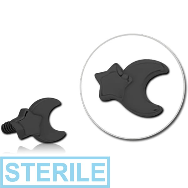 STERILE BLACK PVD COATED SURGICAL STEEL MICRO ATTACHMENT FOR 1.2MM INTERNALLY THREADED PINS - CRESCENT AND STAR