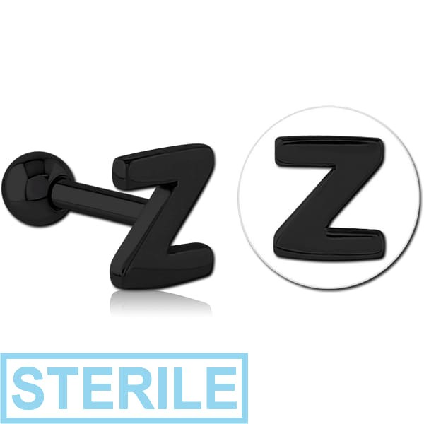 STERILE BLACK PVD COATED SURGICAL STEEL TRAGUS MICRO BARBELL - Z