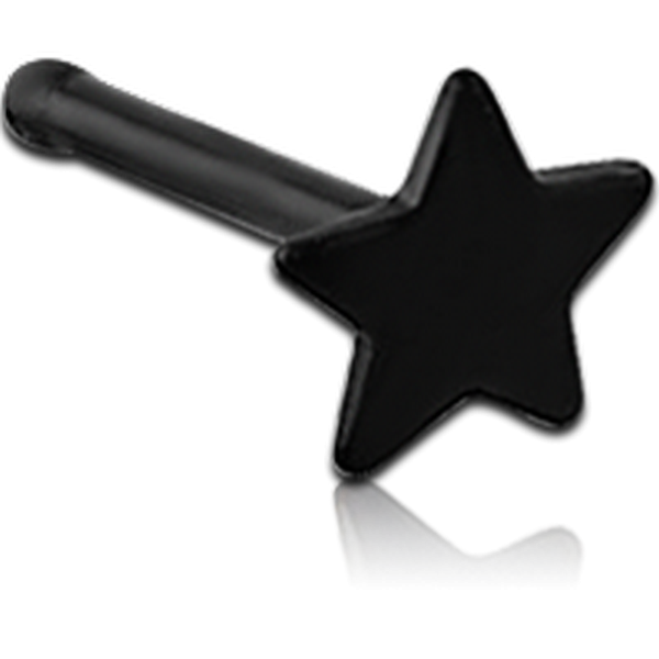 BLACK PVD COATED SURGICAL STEEL STAR NOSE BONE