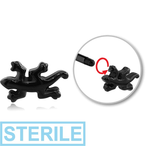 STERILE BLACK PVD COATED SURGICAL STEEL ATTACHMENT FOR 1.6 MM THREADED PINS - LIZARD