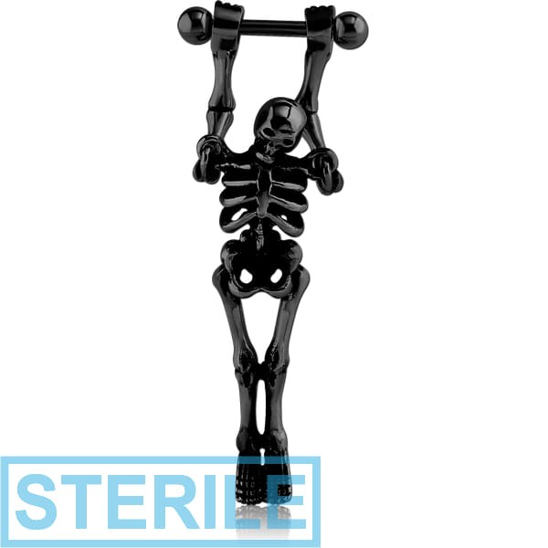 STERILE BLACK PVD COATED SURGICAL STEEL CARTILAGE SHIELD - SKELETON