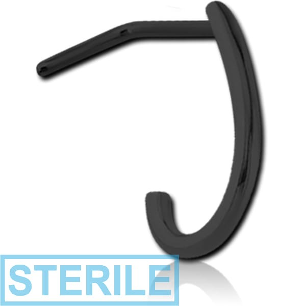 STERILE BLACK PVD COATED SURGICAL STEEL 90 DEGREE WRAP AROUND NOSE STUD