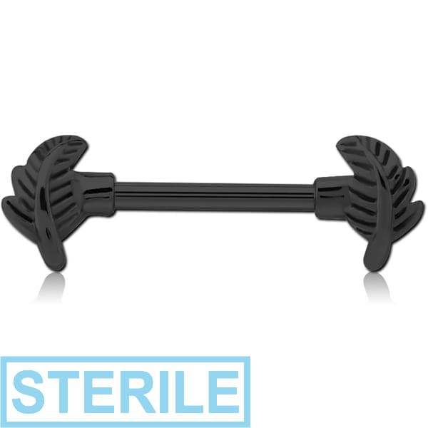 STERILE BLACK PVD COATED SURGICAL STEEL NIPPLE BAR