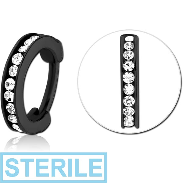 STERILE BLACK PVD COATED SURGICAL STEEL JEWELLED MULTI PURPOSE CLICKERSURGICAL STEEL JEWELLED MULTI PURPOSE CLICKER