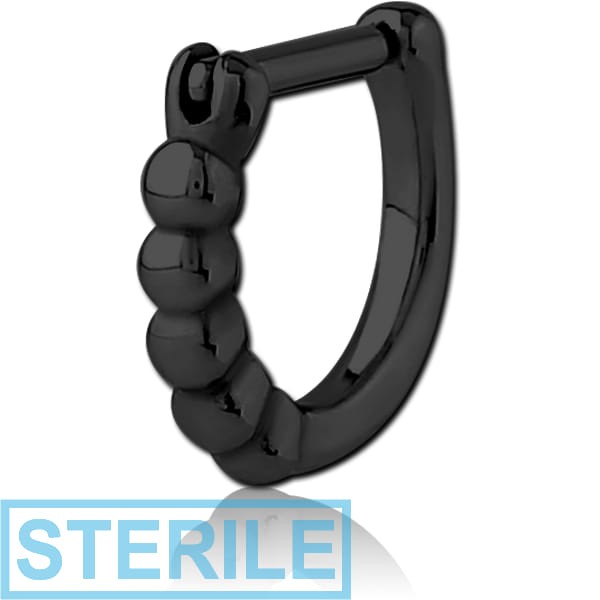 STERILE BLACK PVD COATED SURGICAL STEEL TRAGUS CLICKER