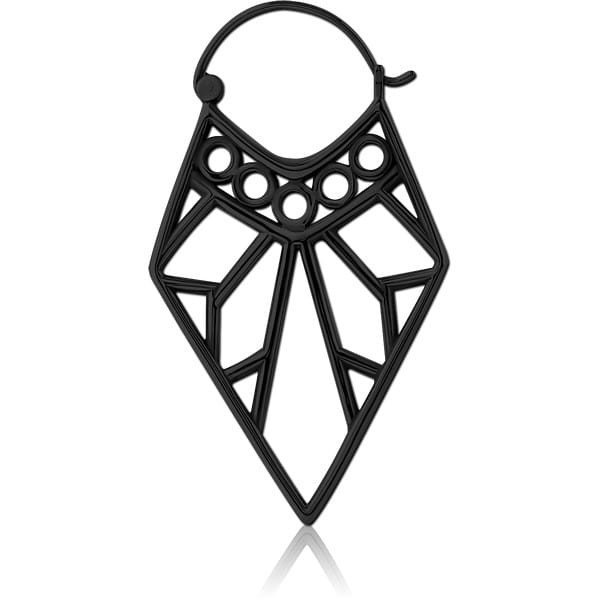 STERILE BLACK PVD COATED SURGICAL STEEL HOOP EARRING FOR TUNNEL