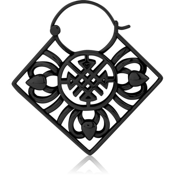 STERILE BLACK PVD COATED SURGICAL STEEL HOOP EARRING FOR TUNNEL