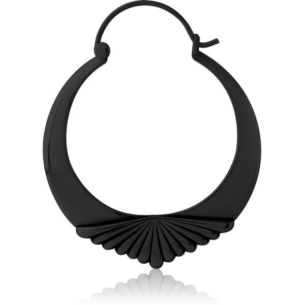 STERILE BLACK PVD COATED SURGICAL STEEL HOOP EARRING FOR TUNNEL