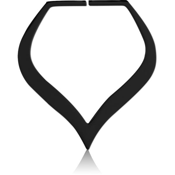 STERILE BLACK PVD COATED SURGICAL STEEL HOOP EARRINGS FOR TUNNEL - SPADE