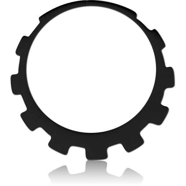 STERILE BLACK PVD COATED SURGICAL STEEL HOOP EARRINGS FOR TUNNEL