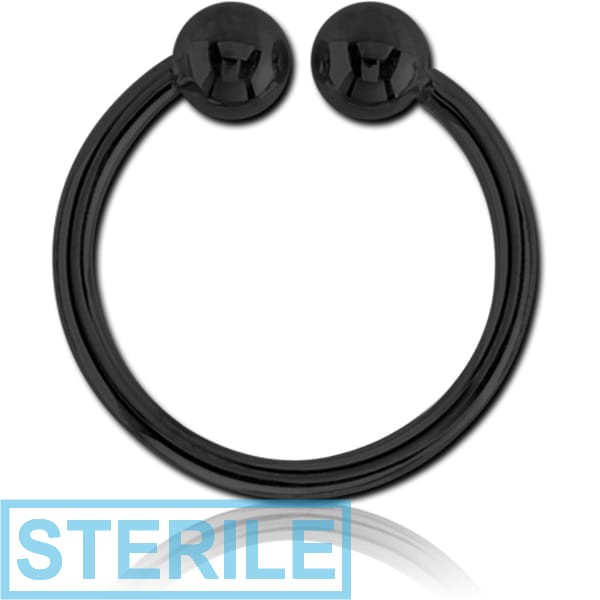 STERILE BLACK PVD COATED SURGICAL STEEL NOSE RING
