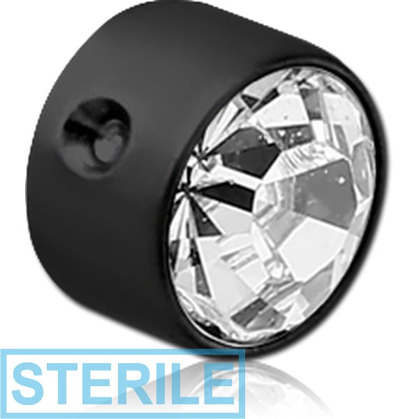 STERILE BLACK PVD COATED TITANIUM JEWELLED DISC FOR BALL CLOSURE RING