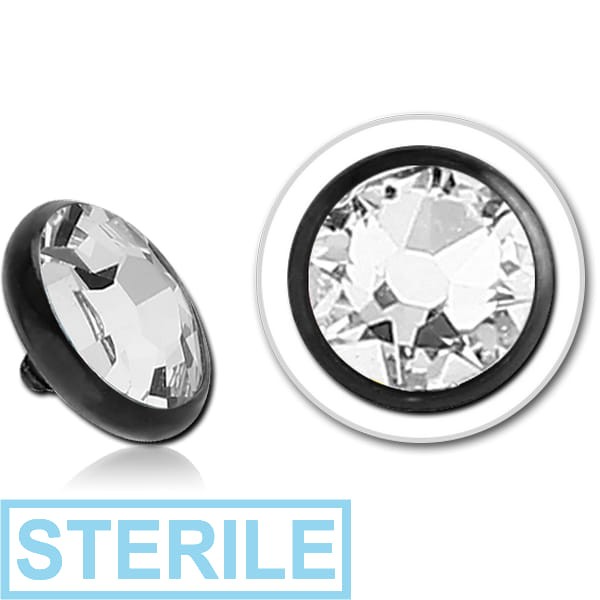 STERILE BLACK PVD COATED TITANIUM JEWELLED DISC FOR 1.2MM INTERNALLY THREADED PINS