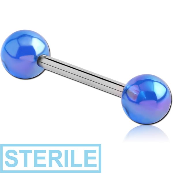 STERILE SURGICAL STEEL BARBELL WITH AB COATED UV BALL