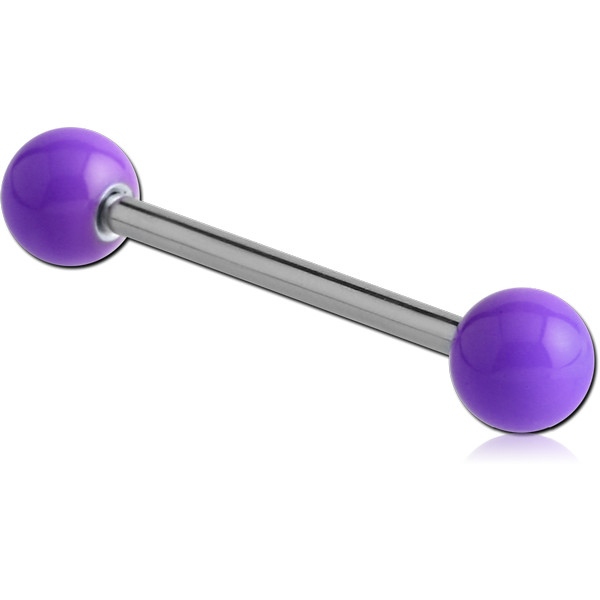 SURGICAL STEEL BARBELL WITH ENAMEL COATED STEEL BALL