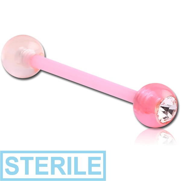 STERILE UV ACRYLIC SINGLE JEWELLED FLEXIBLE BARBELL