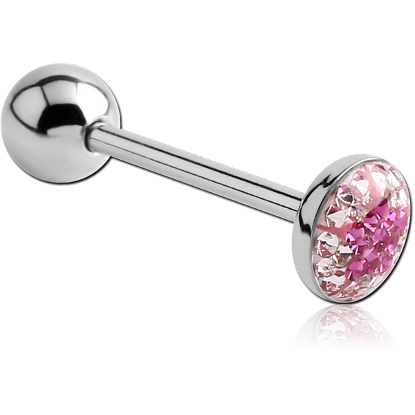 SURGICAL STEEL VALUE CRYSTALINE STAR JEWELLED FLAT BARBELL