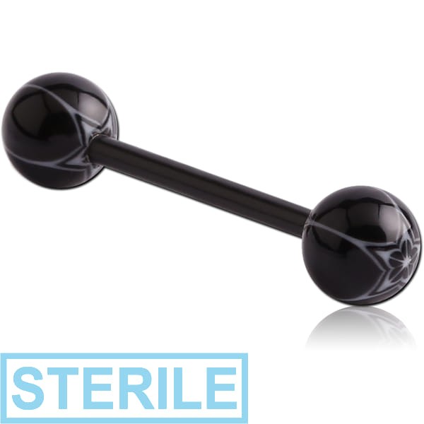STERILE UV ACRYLIC FLEXIBLE BARBELL WITH STAR BALL