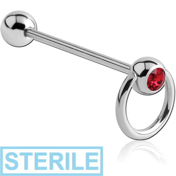 STERILE SURGICAL STEEL JEWELLED SLAVE BARBELL