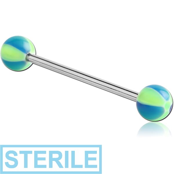 STERILE SURGICAL STEEL BARBELL WITH UV BEACH BALL