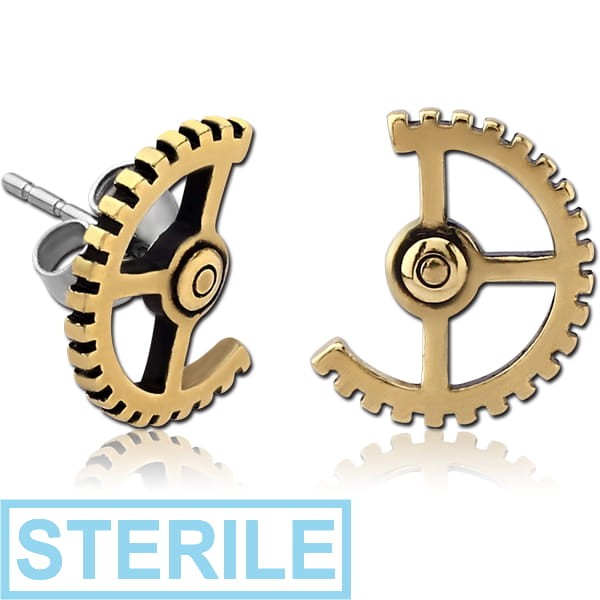 STERILE BRASS EARRINGS PAIR - STEAMPUNK