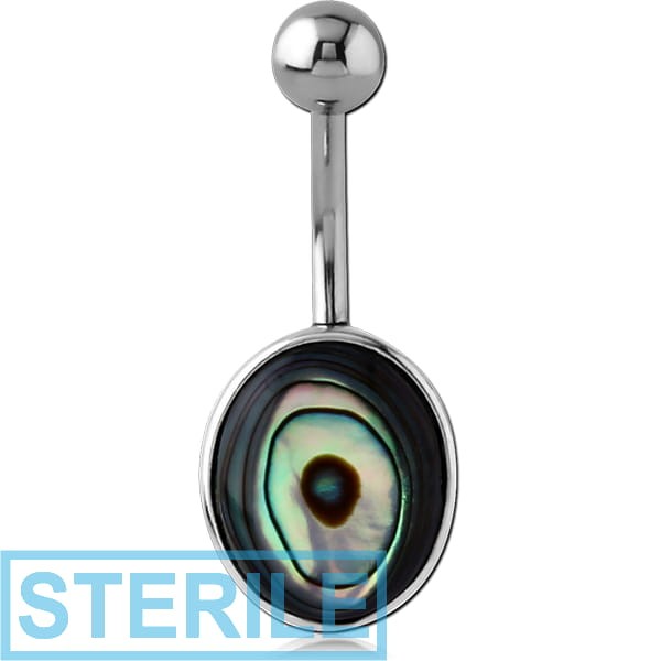 STERILE RHODIUM PLATED BRASS NAVEL BANANA