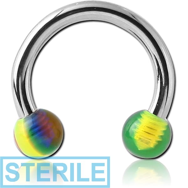 STERILE SURGICAL STEEL CIRCULAR BARBELL WITH ACRYLIC CANDY BALLS