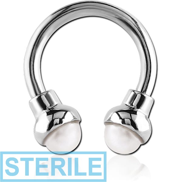 STERILE SURGICAL STEEL SEPTUM WITH SYNTHETIC PEARL
