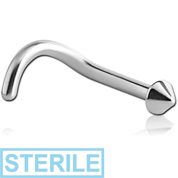STERILE SURGICAL STEEL CURVED CONE NOSE STUD