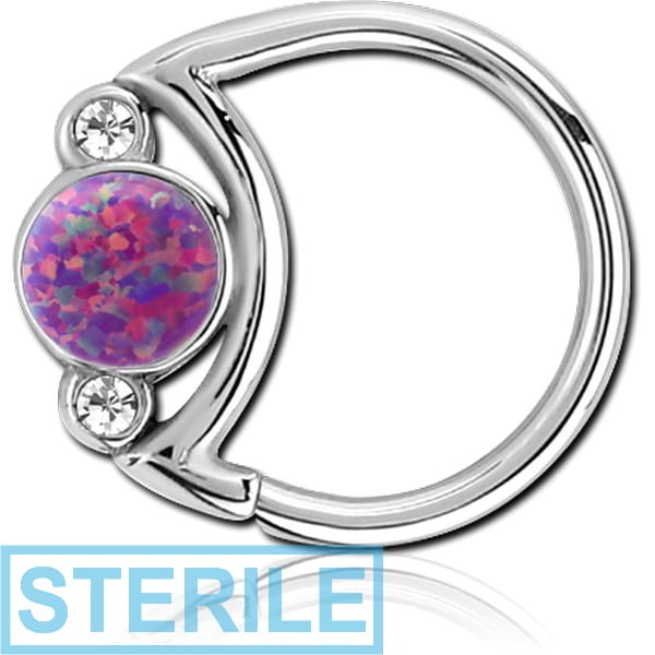 STERILE SURGICAL STEEL JEWELLED SEAMLESS RING