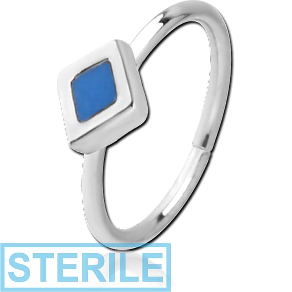 STERILE SURGICAL STEEL SEAMLESS RING WITH ENAMEL - RHOMBUS