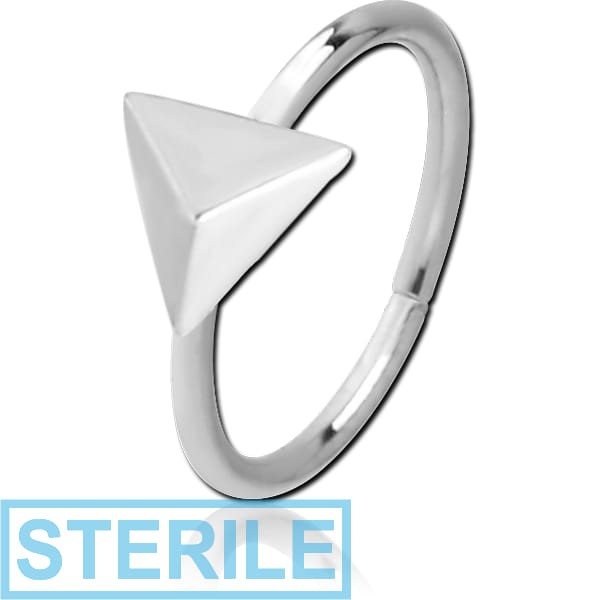 STERILE SURGICAL STEEL SEAMLESS RING - 3D TRIANGLE