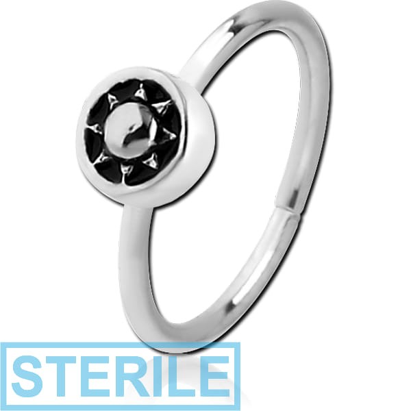 STERILE SURGICAL STEEL SEAMLESS RING - SUN IN CIRCLE