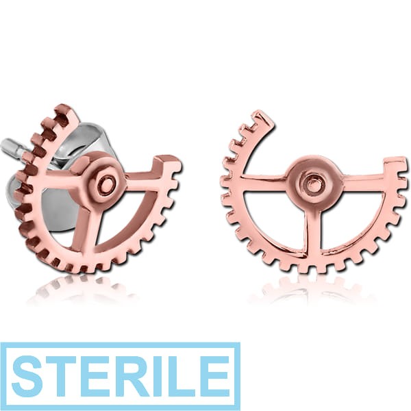 STERILE COPPER EAR STUDS PAIR - STEAMPUNK