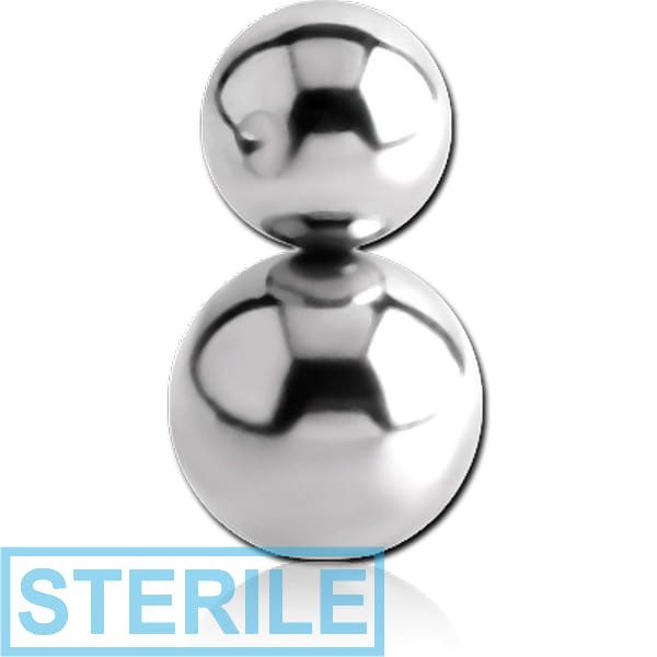 STERILE SURGICAL STEEL DOUBLE BALL FOR BALL CLOSURE RING