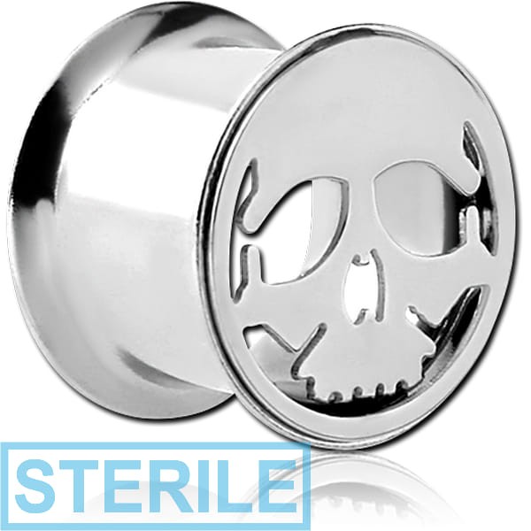 STERILE SURGICAL STEEL SKULL DOUBLE FLARED TUNNEL