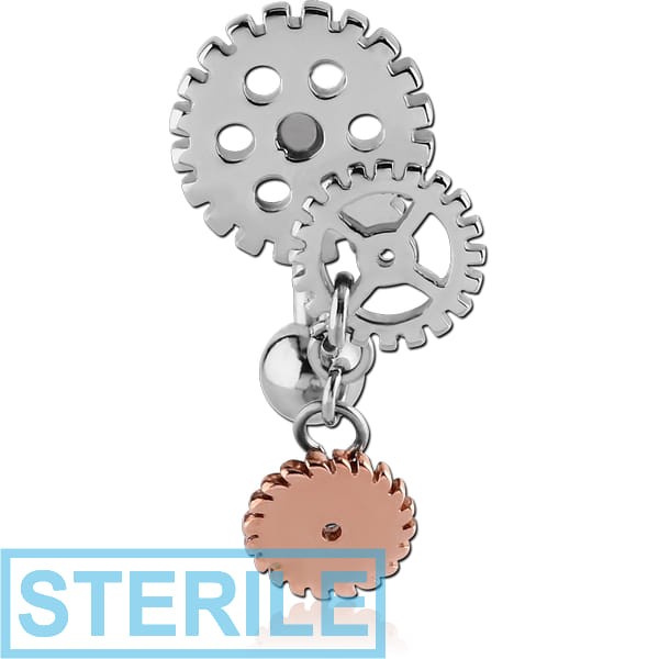 STERILE SURGICAL STEEL STEAMPUNK NAVEL BANANA