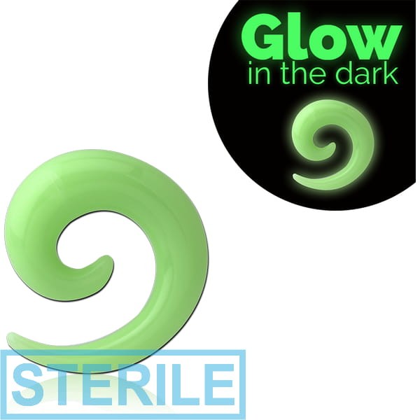 STERILE UV ACRYLIC GLOW IN THE DARK EAR SPIRAL
