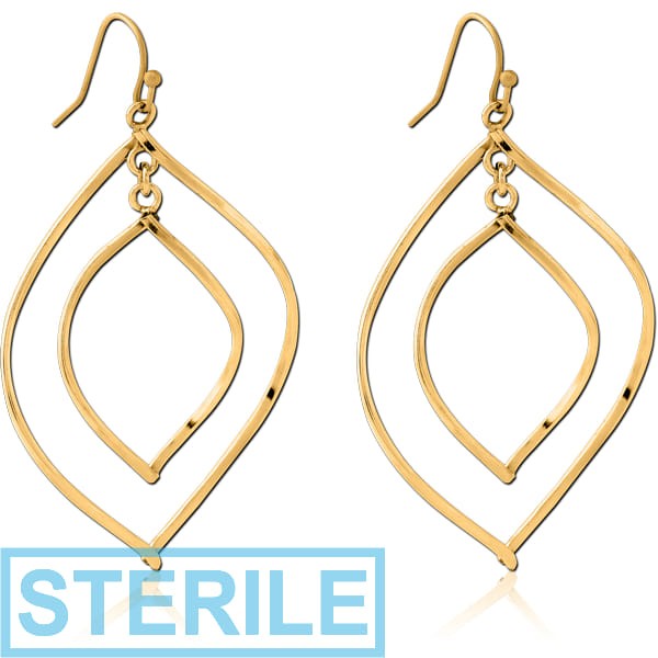 STERILE GOLD PVD COATED BRASS EARRINGS PAIR