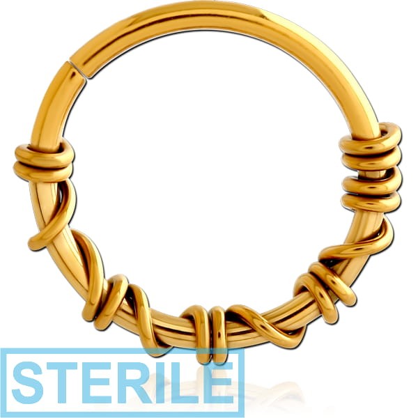 STERILE GOLD PVD COATED SURGICAL STEEL SEAMLESS RING