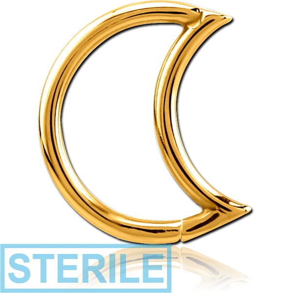 STERILE GOLD PVD COATED SURGICAL STEEL OPEN SEAMLESS RING - MOON