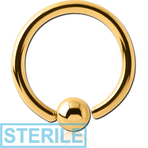 STERILE GOLD PVD COATED SURGICAL STEEL FIXED BEAD RING